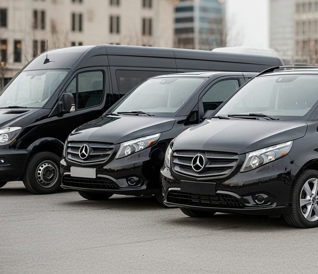 Fleet of Mercedes Vans Toomey Leasing Group