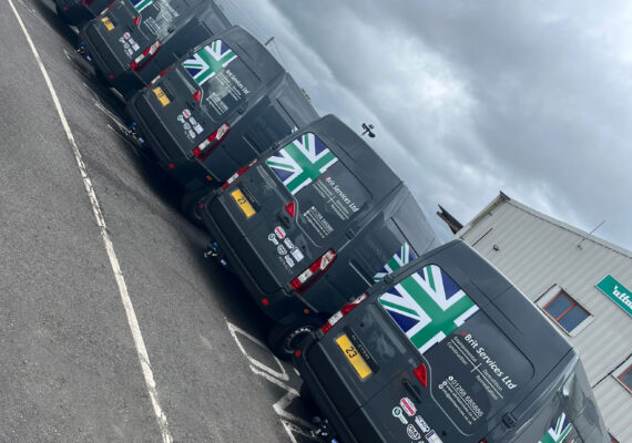 Row of eBrit Vans