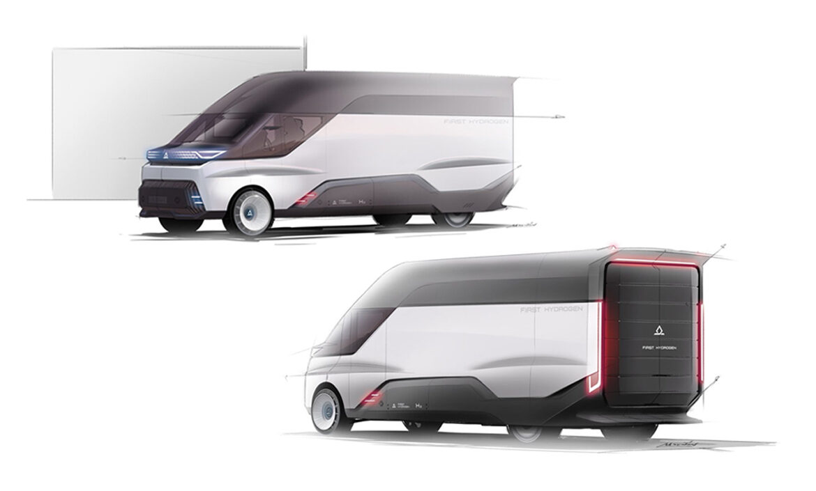 Two pictures of the new First Hydrogen Concept Van