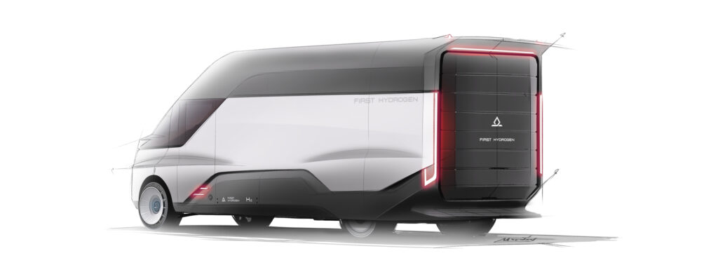 First Hydrogen Next Generation Concept Van sketch from behind