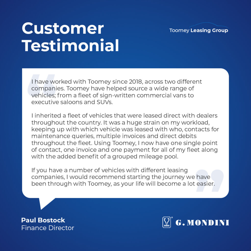 Toomey Leasing Group Testimonials
